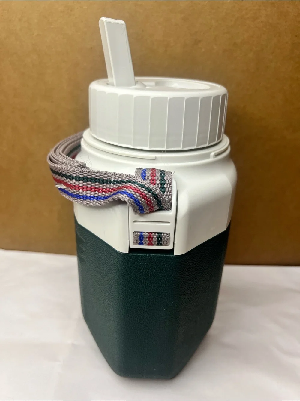 Vintage Green Coleman Water Cooler Jug With Strap